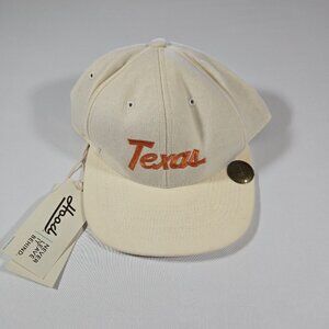 TEXAS Flat Bill Adjustable Snap Back Hat NWT White White Orange Longhorns UT